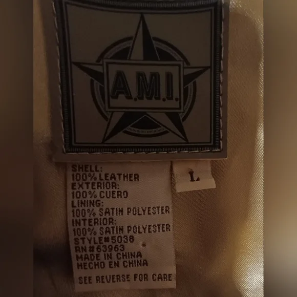 AMI 100% Suede Leather Zip-Up Collared Jacket Women's LARGE Beige Tan - Picture 3 of 3